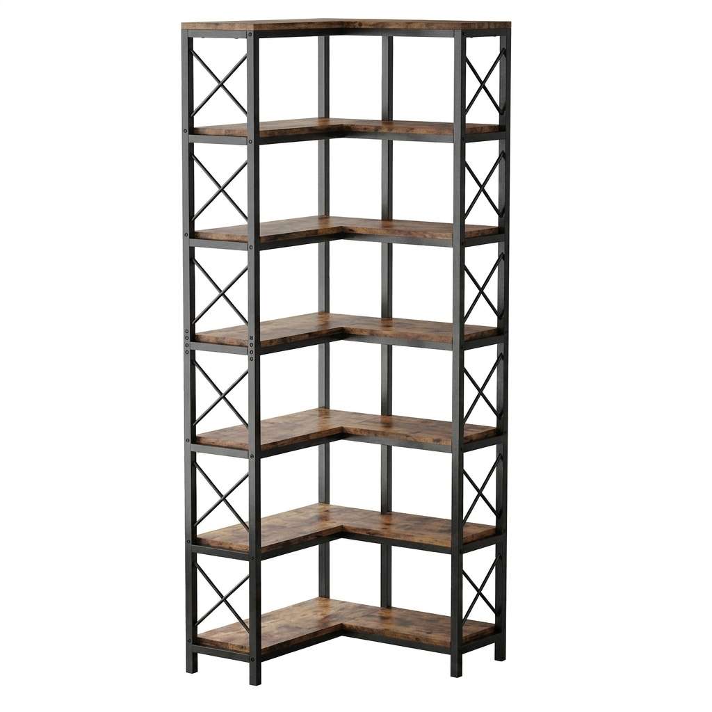 7-Tier Corner Bookshelf Display Storage Rack Main image