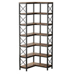 7-Tier Corner Bookshelf Display Storage Rack