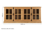 Lyon Grey Wash Oak Wood Sideboard with Glass Doors