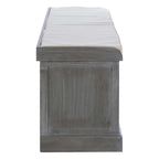 Heritage Grey Wood Storage Bench with 3 Drawers - Zalynco