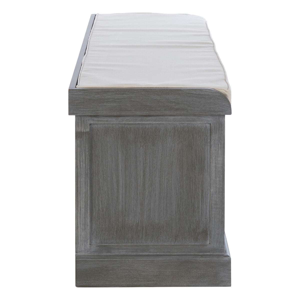 Heritage Grey Wood Storage Bench with 3 Drawers - Zalynco
