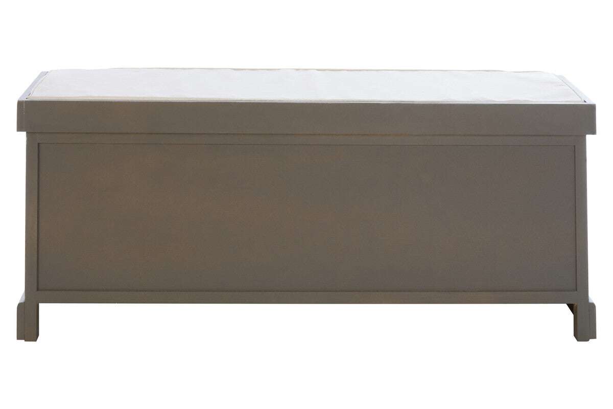 Heritage Grey Wood Storage Bench with 3 Drawers - Zalynco