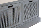 Heritage Grey Wood Storage Bench with 3 Drawers
