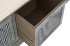 Heritage Grey Wood Storage Bench with 3 Drawers