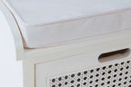 White Three Drawer Storage Bench with Cushion | Heritage - Zalynco