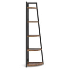 Industrial Corner Bookshelf & Display Rack with Black Metal A-Frame. - Zalynco