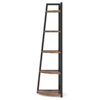 Industrial Corner Bookshelf & Display Rack with Black Metal A-Frame. - Zalynco