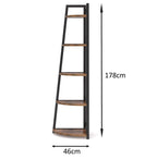 Industrial Corner Bookshelf & Display Rack with Black Metal A-Frame. - Zalynco
