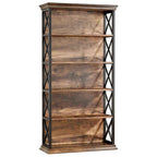 180cm 5-Tier Rustic Industrial  Bookcase - Large Open Shelf Display & Storage