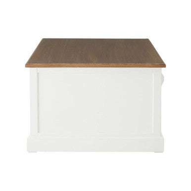 Fir Wood Veneer Top and White Wooden Coffee Table with 3 Drawers | Hardwick - Zalynco