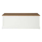 Fir Wood Veneer Top and White Wooden Coffee Table with 3 Drawers | Hardwick - Zalynco