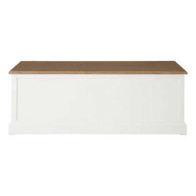 Fir Wood Veneer Top and White Wooden Coffee Table with 3 Drawers | Hardwick - Zalynco