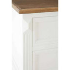 Fir Wood Veneer Top and White Wooden Coffee Table with 3 Drawers | Hardwick - Zalynco