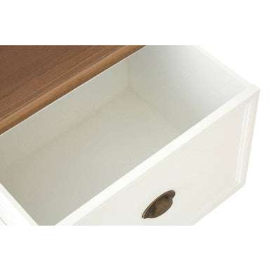 Fir Wood Veneer Top and White Wooden Coffee Table with 3 Drawers | Hardwick - Zalynco