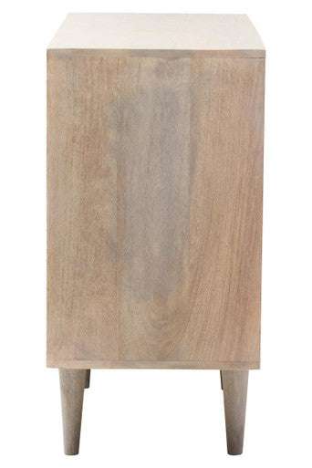 Two Door Greywash Carved Mango Wood Sideboard | Satna - Zalynco