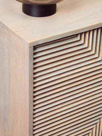 Two Door Greywash Carved Mango Wood Sideboard | Satna