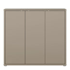 3 Door Shoe Cabinet with Push-to-Open Doors – Taupe