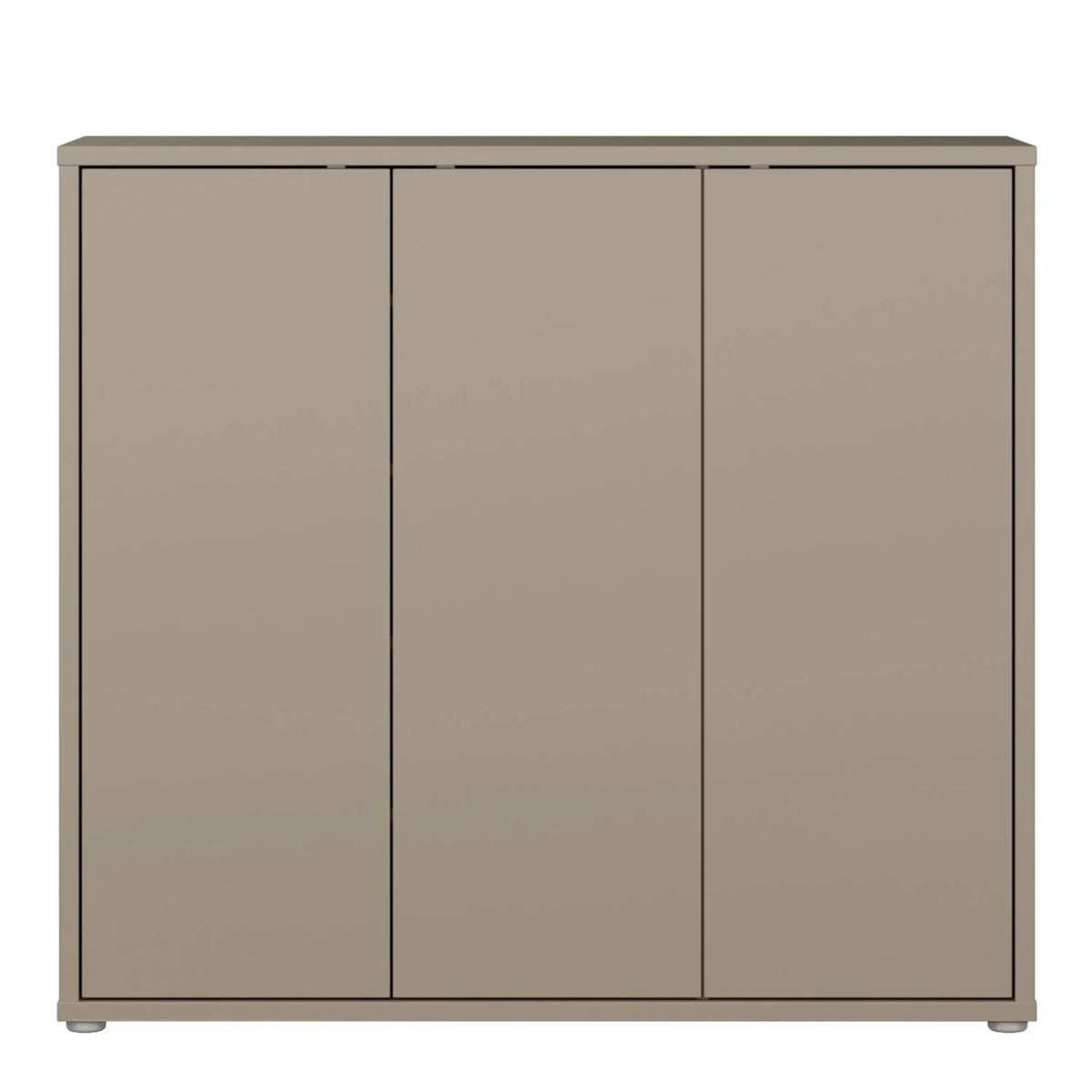 3 Door Shoe Cabinet with Push-to-Open Doors – Taupe Main image