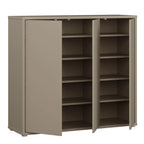 3 Door Shoe Cabinet with Push-to-Open Doors – Taupe
