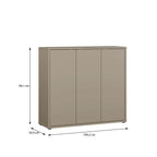3 Door Shoe Cabinet with Push-to-Open Doors – Taupe