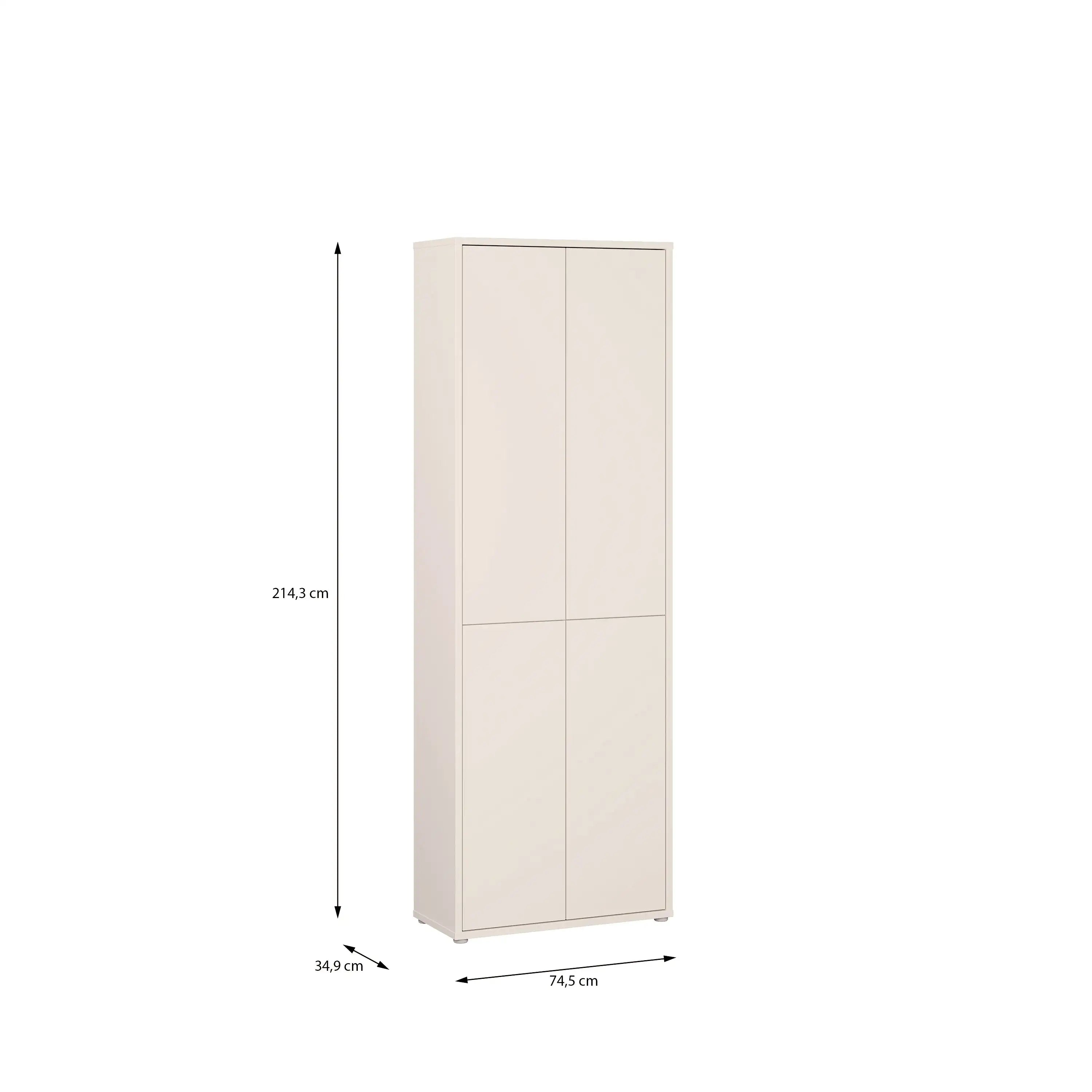 Tall Storage Cabinet with 4 Push-to-Open Doors in Sand Secondary image
