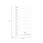 A white line drawing of a tall shelving unit with dimension arrows and measurements around it, including 191.9 cm height, 109.