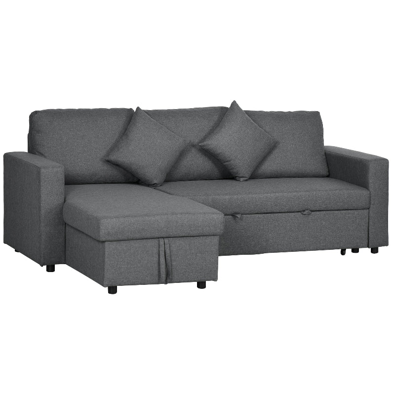 Gray sectional sofa with storage on a white background Main image