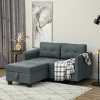 Gray sectional sofa in a living room with a painting of an elephant on the wall.