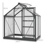 Greenhouse with dimensions labeled on a white background