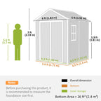 Measurement chart of a shed with dimensions labeled, including a person for scale.