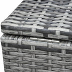 Close-up of a woven basket with a metallic latch on a white background