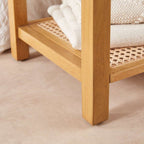 Bali Rattan Bench with Storage Shelf - Zalynco