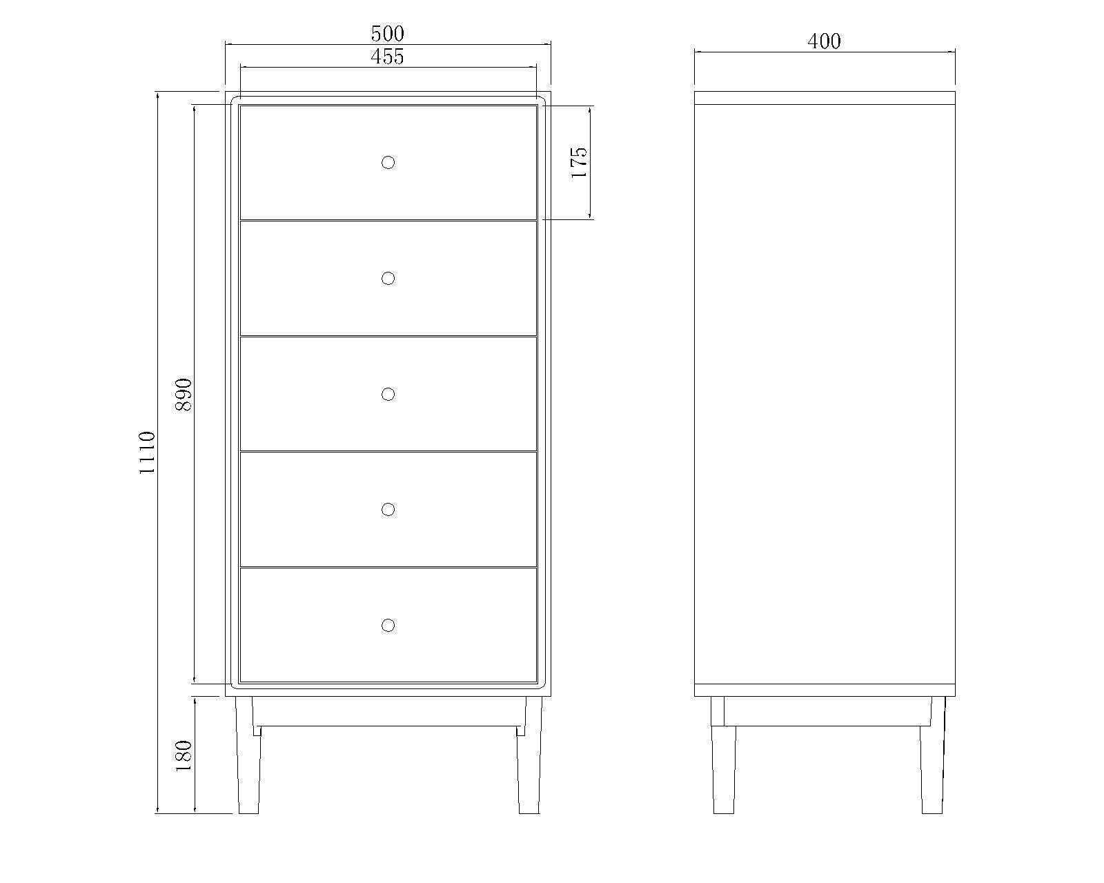 Wright Walnut Tallboy Chest of 5 Drawers Secondary image