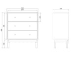 Wright Oak Chest of 3 Drawers - Zalynco