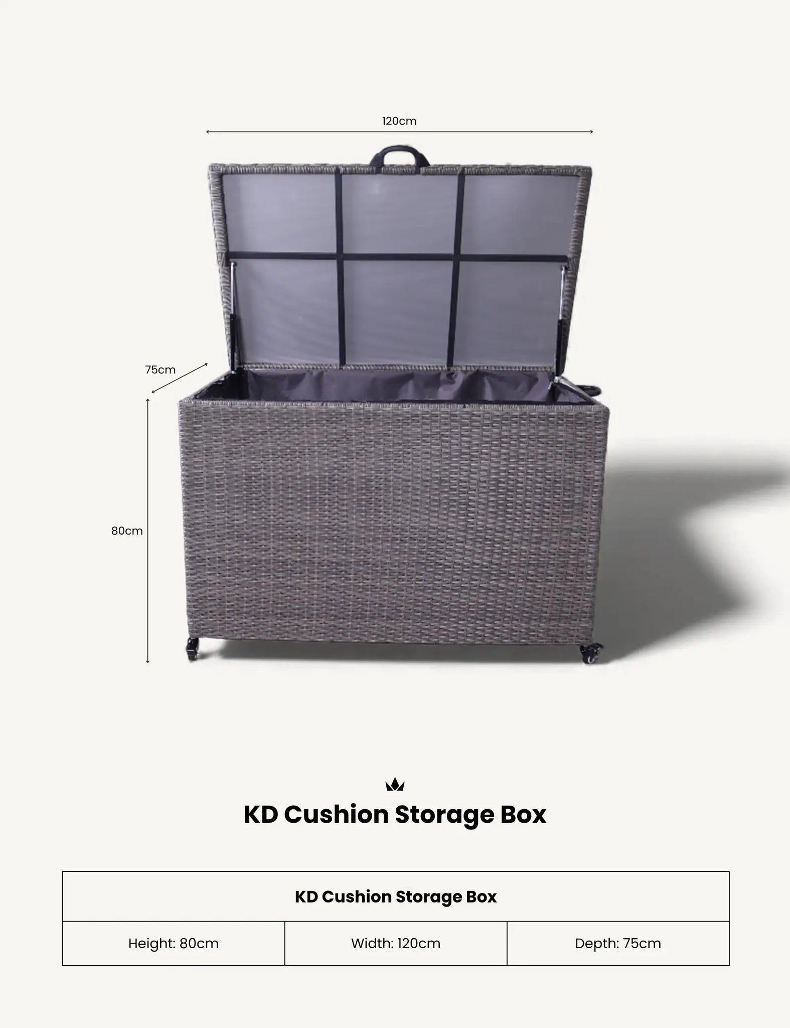 Charcoal Weave 510L Cushion Storage Box Secondary image