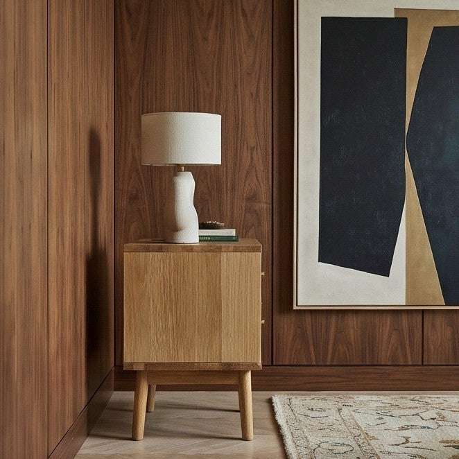 Wright Oak Bedside Table - Zalynco
