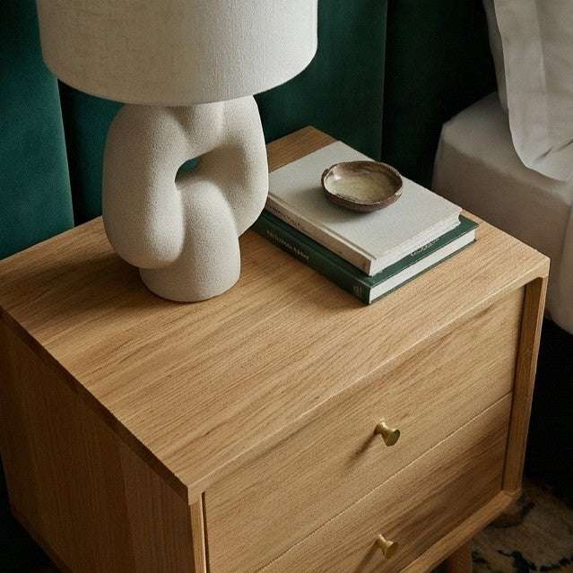 Wright Oak Bedside Table - Zalynco