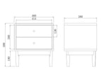 Wright Oak Bedside Table - Zalynco