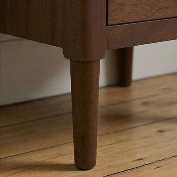 Norway Dark Walnut Wooden Bedside Table - Zalynco