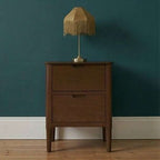 Norway Dark Walnut Wooden Bedside Table - Zalynco