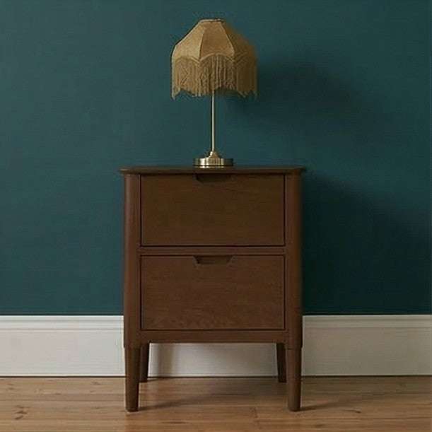 Norway Dark Walnut Wooden Bedside Table - Zalynco