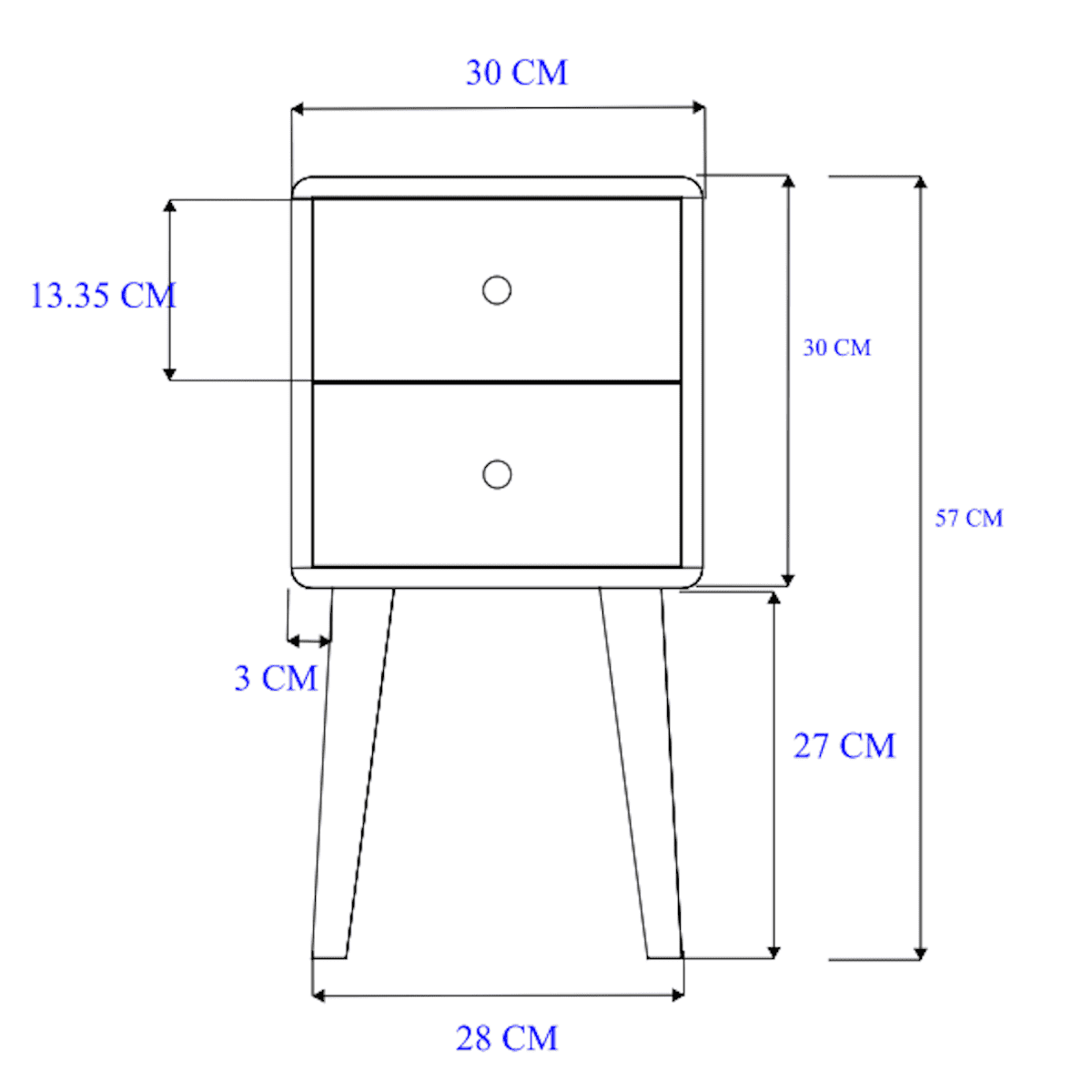 Minimalist Mango Wood Logan Narrow Bedside Table Secondary image