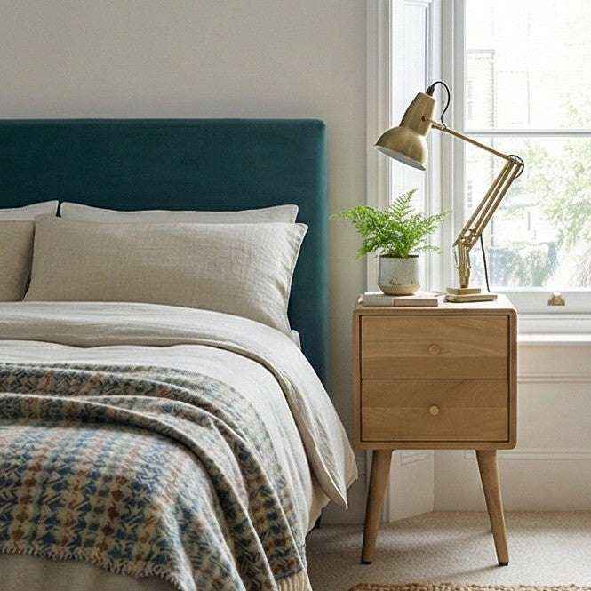 Minimalist Mango Wood Logan Narrow Bedside Table