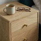 Minimalist Mango Wood Logan Narrow Bedside Table - Zalynco