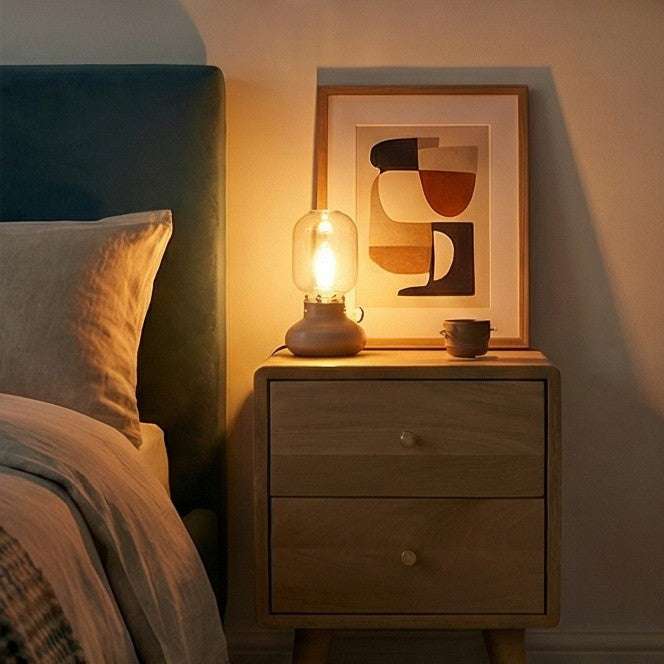 Minimalist Mango Wood Logan Narrow Bedside Table - Zalynco