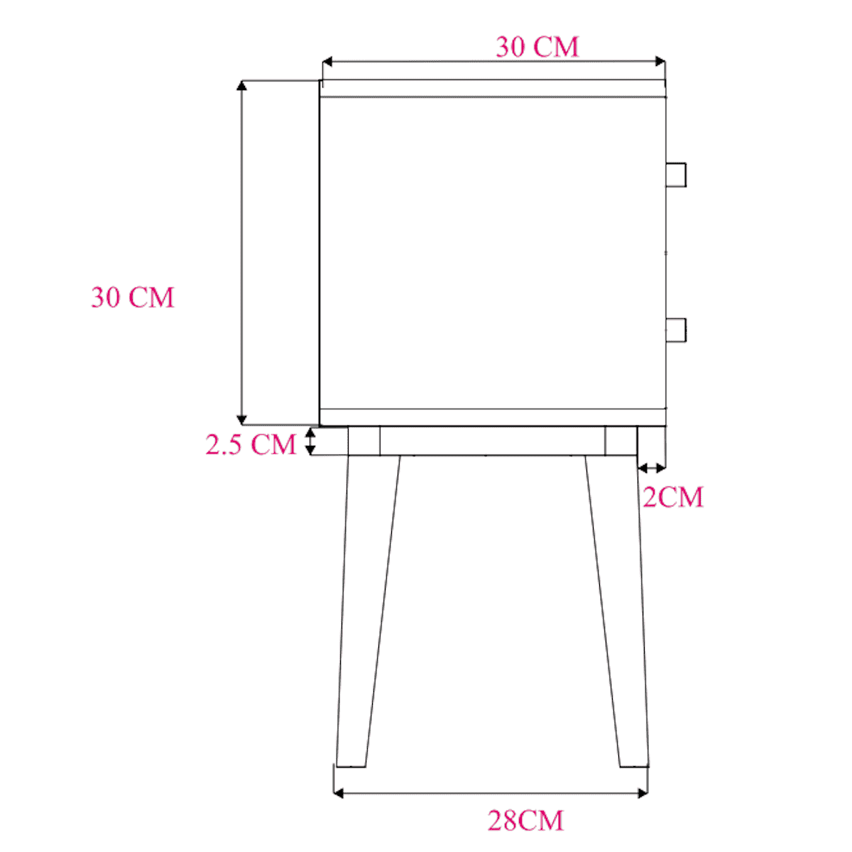 Minimalist Mango Wood Logan Narrow Bedside Table - Zalynco