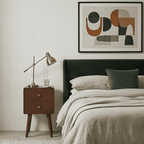 Scandinavian Walnut Logan Narrow Bedside Table - Zalynco