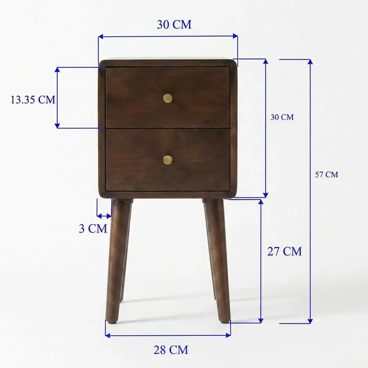 Scandinavian Walnut Logan Narrow Bedside Table Secondary image
