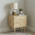 Minimalist Mango Wood Oslo Bedside Table - Zalynco
