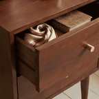 Scandinavian Walnut Oslo Bedside Table - Zalynco